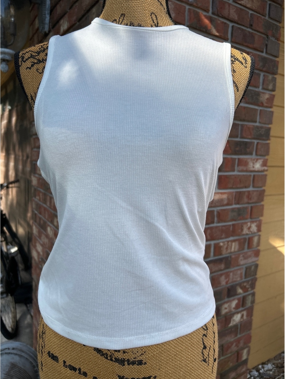 Target Women's White Ribbed Tank Top Medium